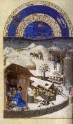 LIMBOURG brothers Les trs riches heures du Duc de Berry: Fevrier (February) sef china oil painting reproduction